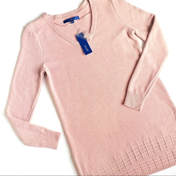 Apt. 9 Sweaters - Blush Pink Tunic Sweater